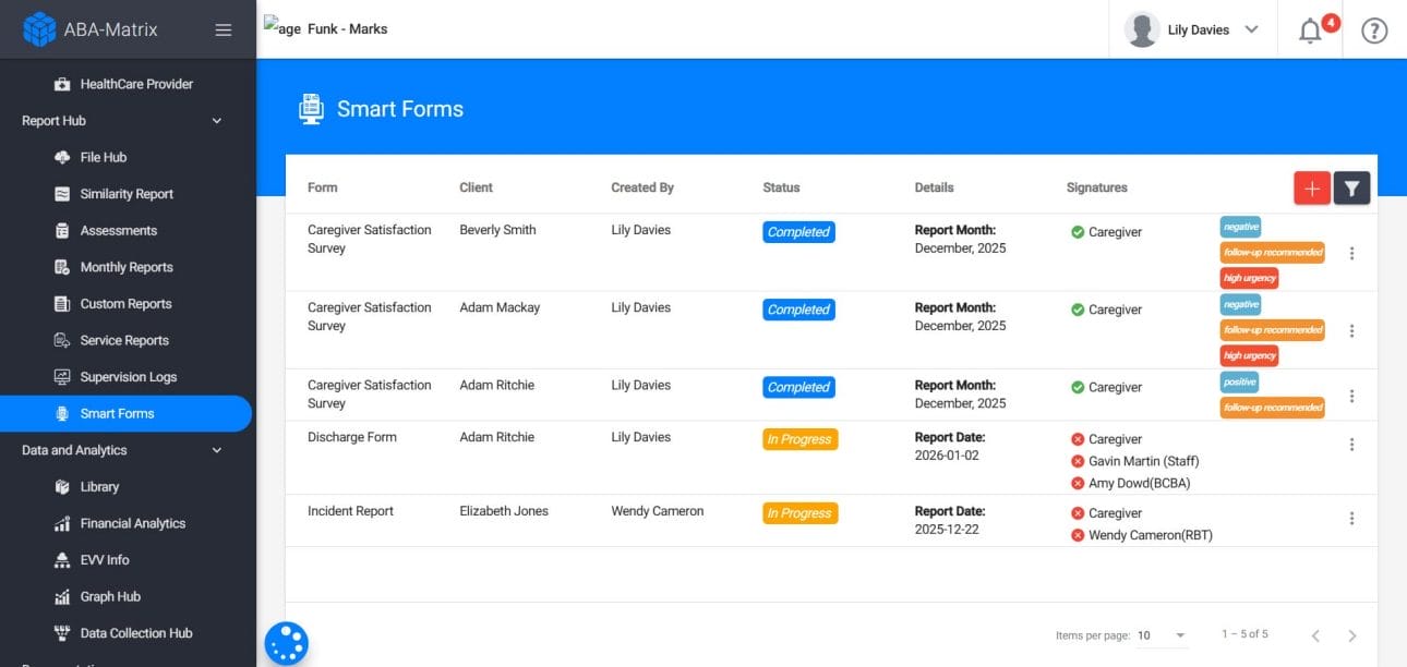 Receive feedback with the Caregiver Satisfaction Survey in ABA Matrix